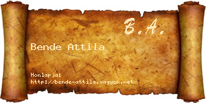 Bende Attila névjegykártya