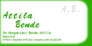 attila bende business card